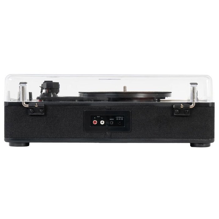 Fonestar Tocadiscos Hi-Fi VINYL-25AMP con Altavoces Integrados, Grabador USB, 3 Velocidades (33/45/78 RPM) y Cubierta Anti Polvo - Color Negro